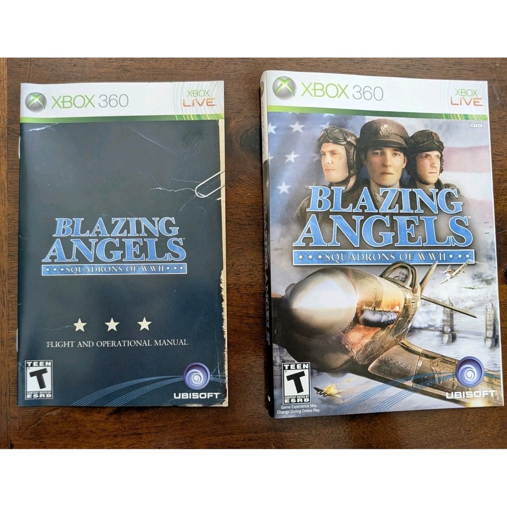 Blazing Angels Squadrons of WWII Xbox 360 Replacement Manual & Cover Art ONLY
